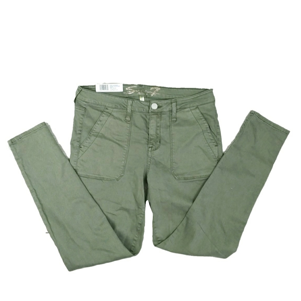NWT Seven7 Agave Green Womens 8 Utility Ankle Skinny Jeans - Picture 3 of 7